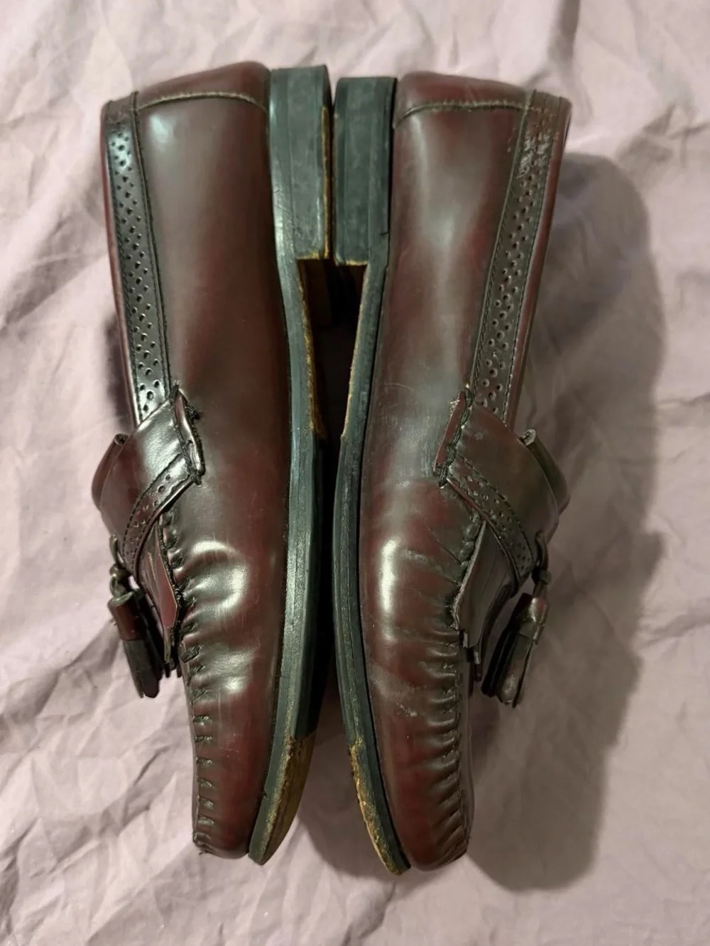 Men’s G.H. Bass Weejuns Tassell Burgundy Leather Loafers Size 10